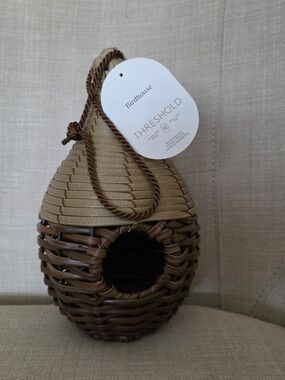 NWT Threshold Brown And Tan Woven Birdhouse